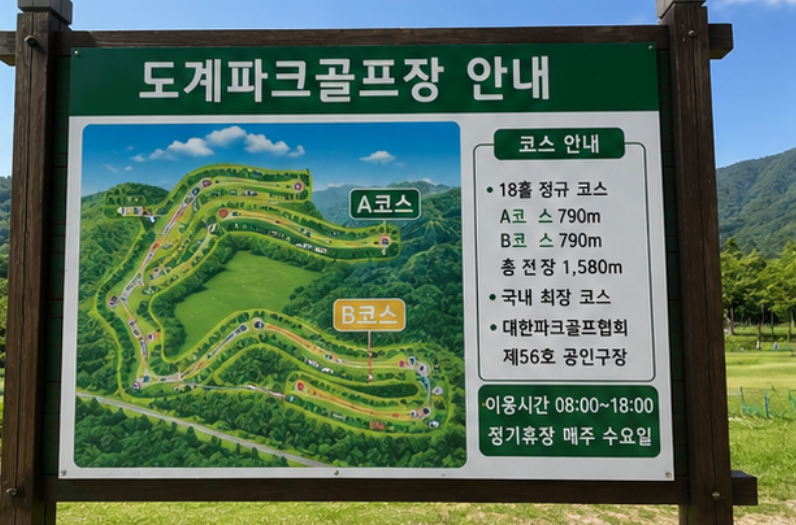 국내 최장 1,580m 산악 코스 - 도계파크골프장 이용방법 총정리 (위치, 코스, 시설, 이용시간, 요금, 예약 등)