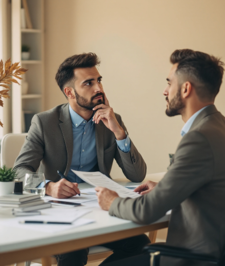 주식 투자자가 고민하는 이미지