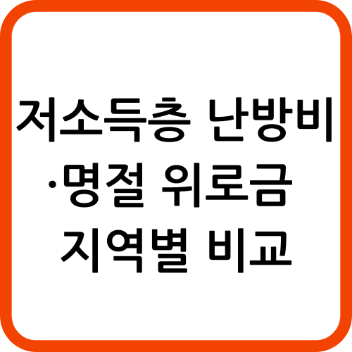 저소득층 난방비·명절 위로금