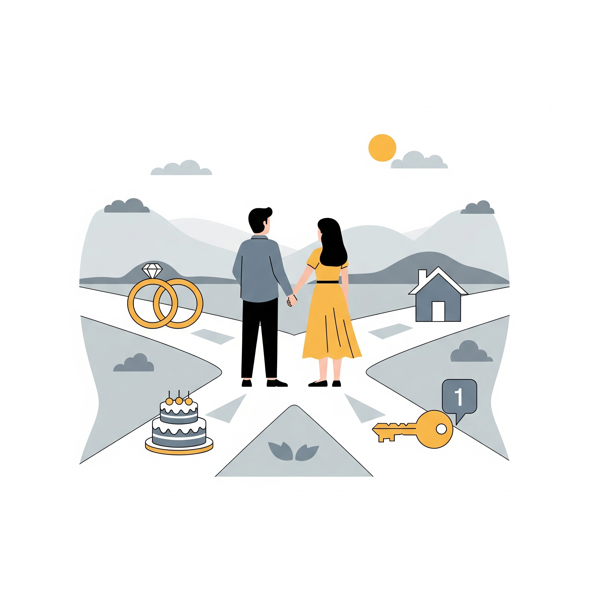 신혼부부 특별공급과 생애최초 특별공급이라는 두 갈래 길 앞에서 고민하는 커플