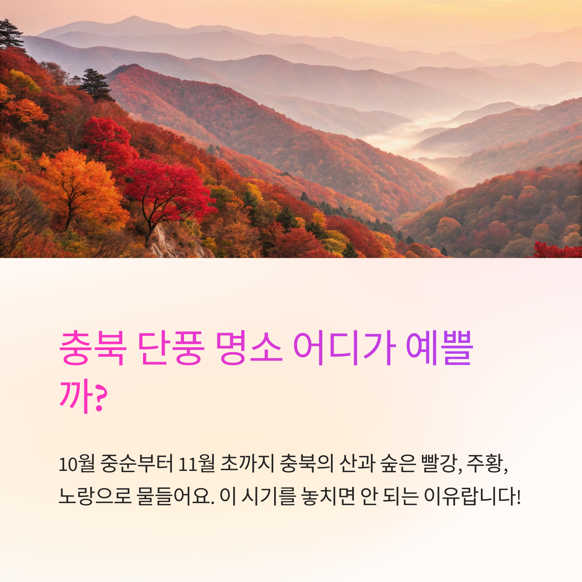 충북 단풍 명소 어디가 예쁠까