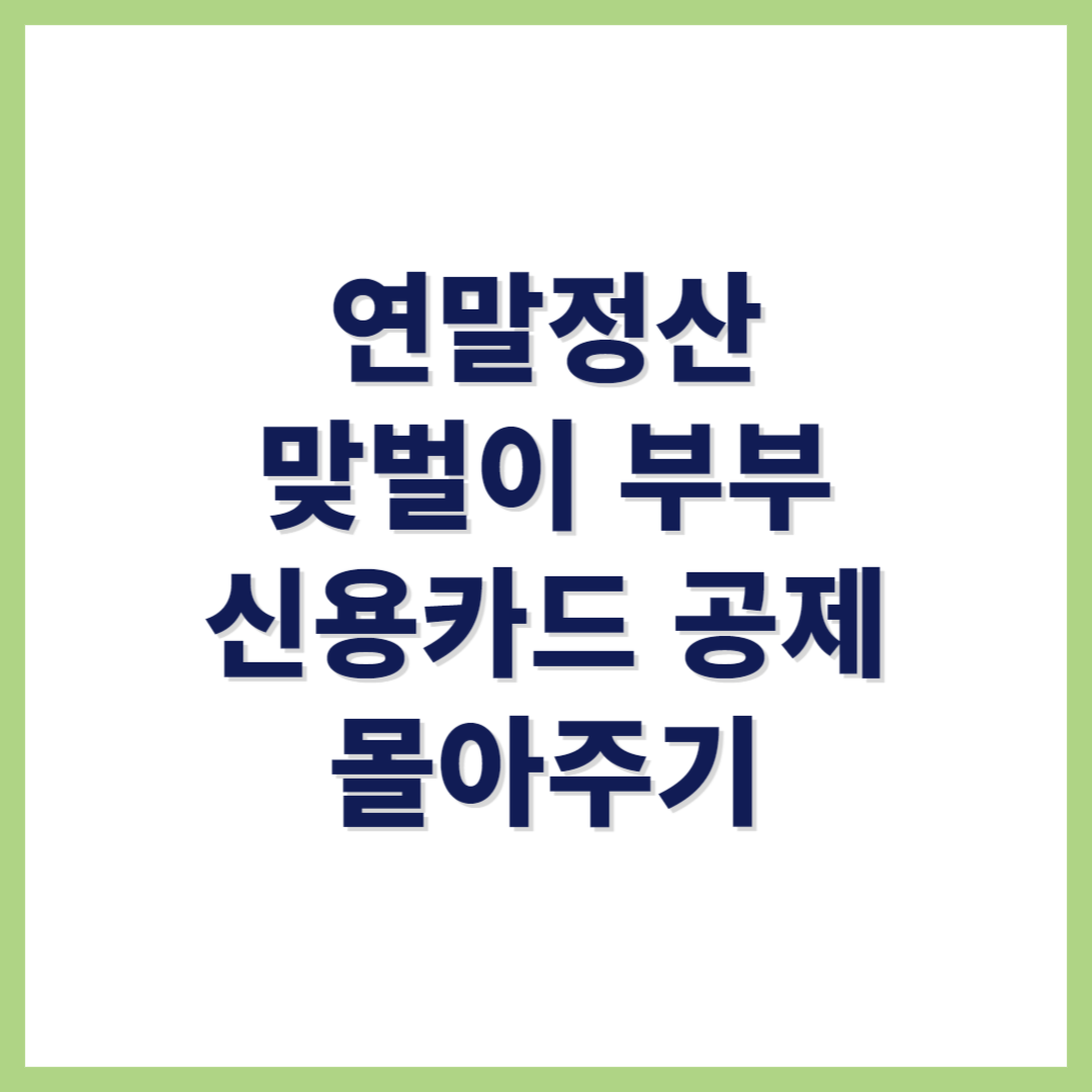 연말정산 맞벌이 부부 신용카드 공제 몰아주기