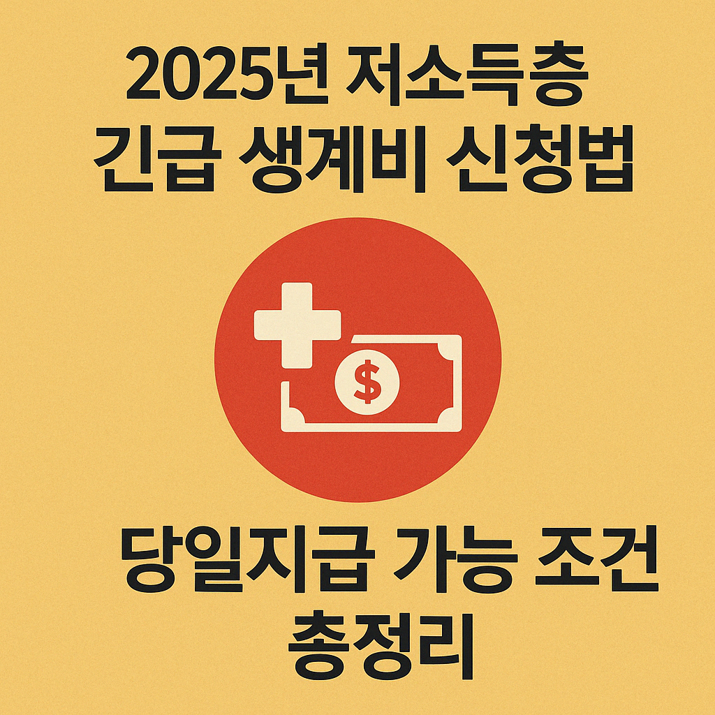 저소득층 긴급 생계비 신청법 ❘ 당일지급 가능 조건 총정리