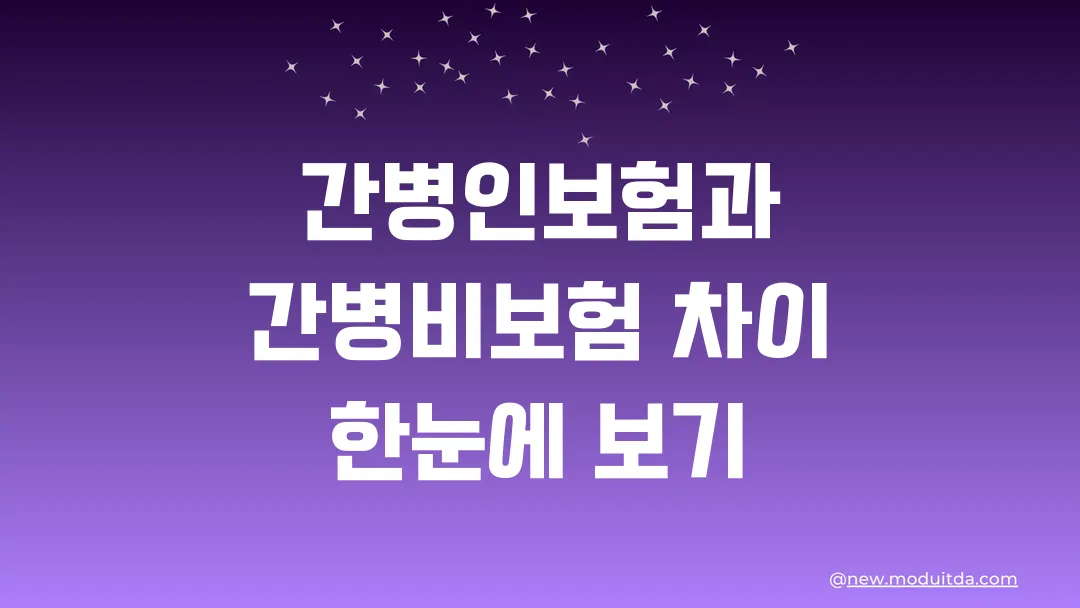 간병인보험과 간병비보험의 차이 한눈에 보기