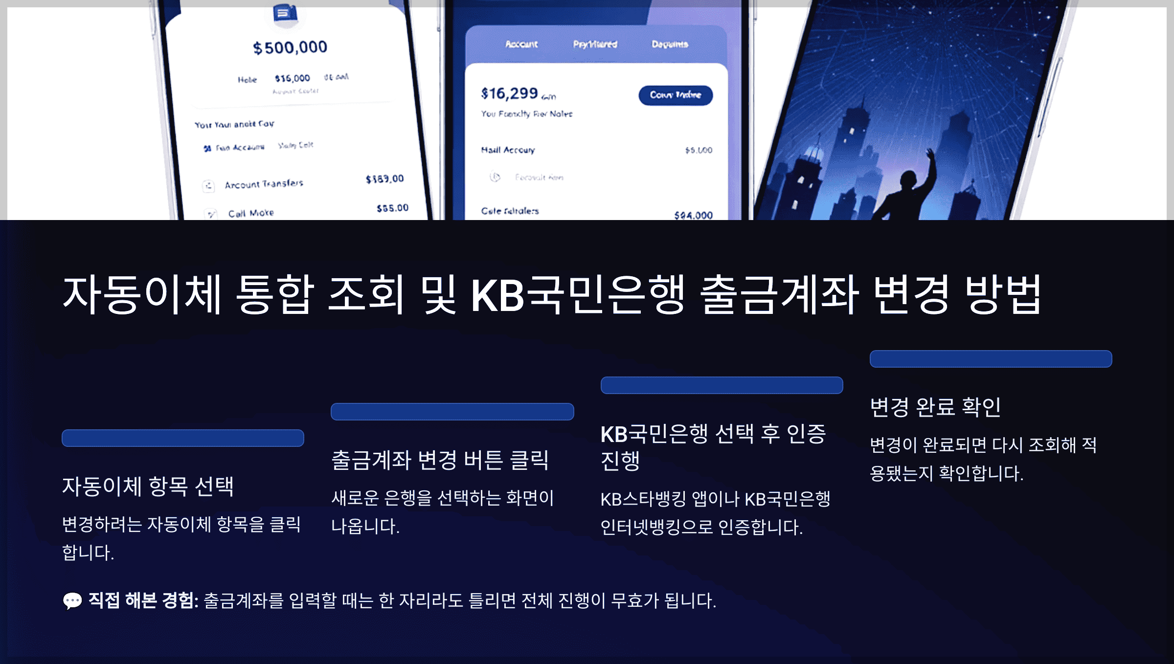 자동이체 통합 조회 및 KB국민은행 출금계좌 변경 방법
