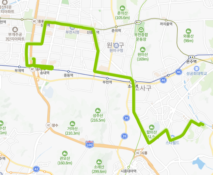 부천-시흥-66번-버스-노선-지도