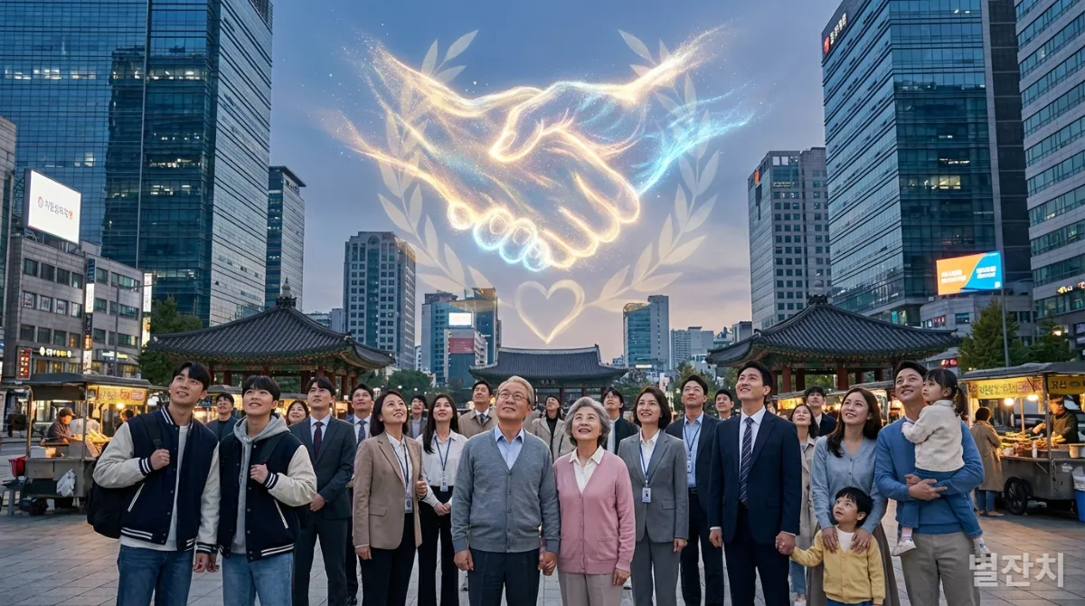 현대 한국 사회에서 진정한 영웅의 가치를 상징하는 이미지