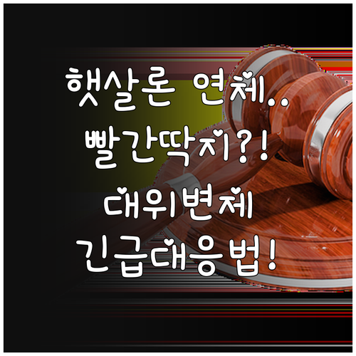 햇살론 3개월 이상 연체 시 대위변제..