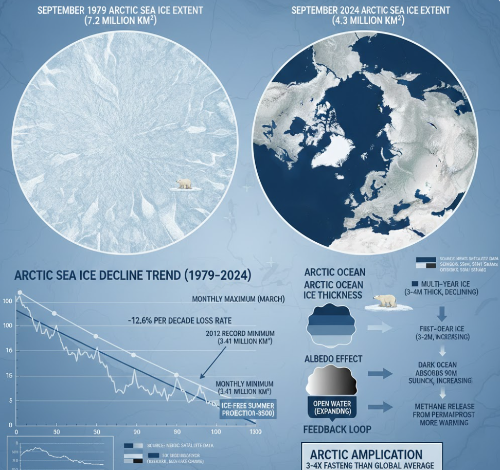 북극 해빙 면적 감소 추세