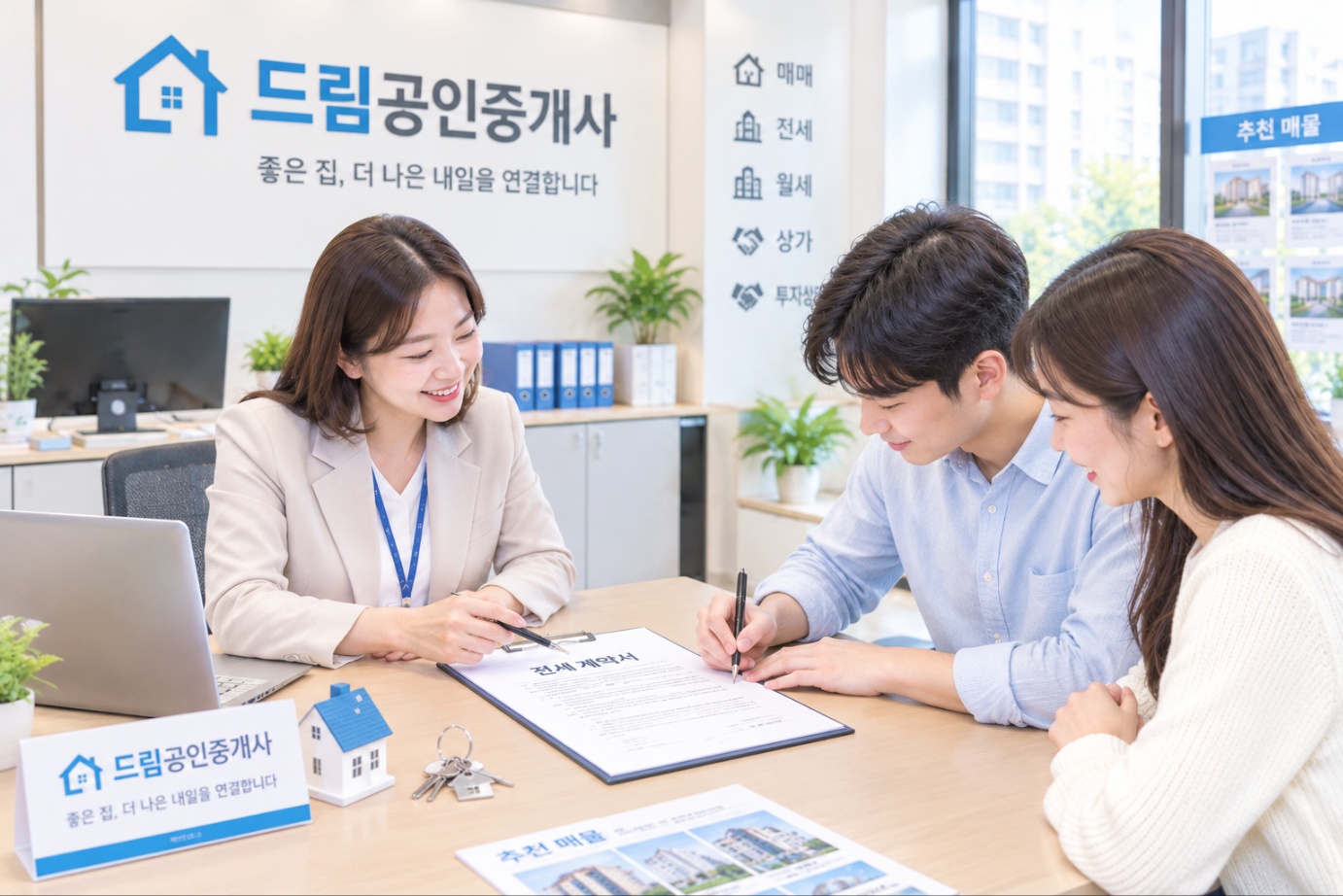 전세 계약서 작성중