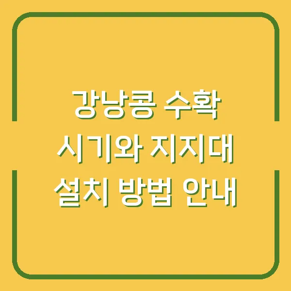 강낭콩 수확 시기와 지지대 설치 방법 안내