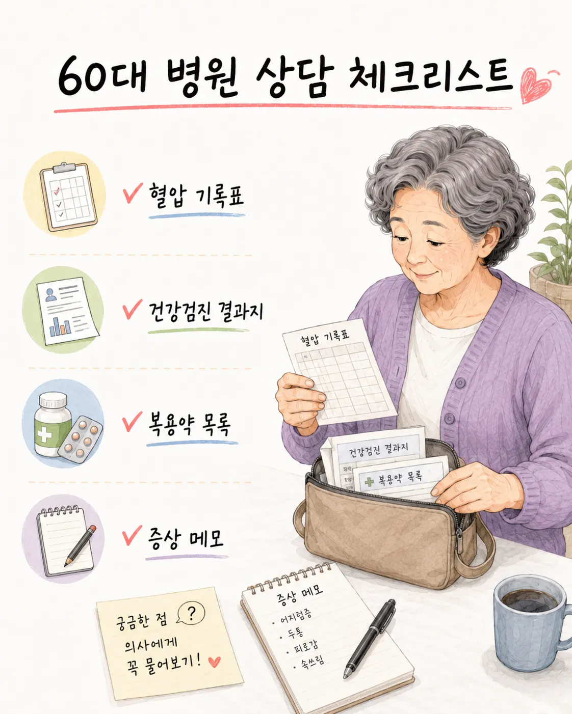 60대 병원 상담 체크리스트