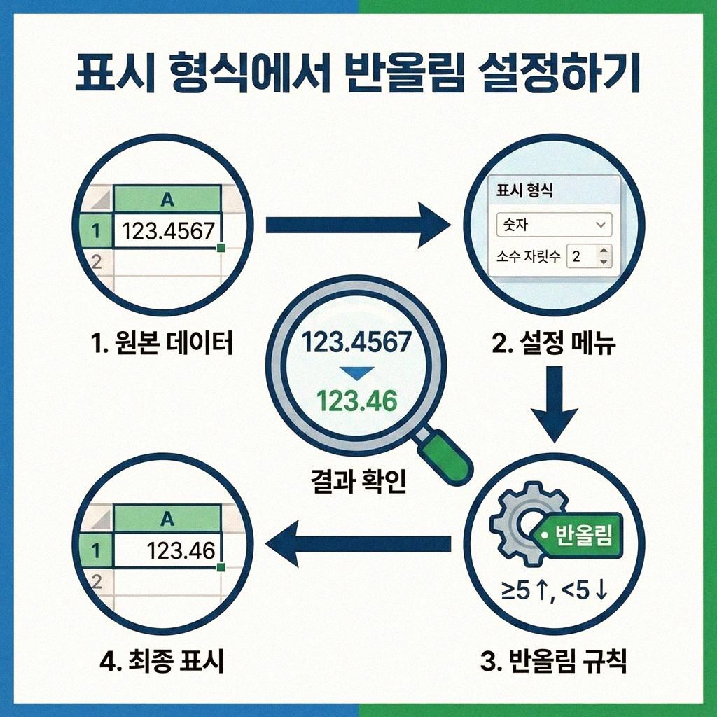 엑셀에서 숫자 자동 반올림 똑똑하게 설정하는 방법