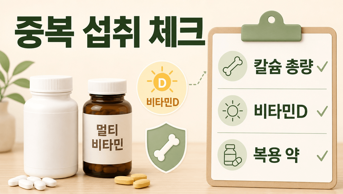 칼슘 영양제 중복 섭취 체크