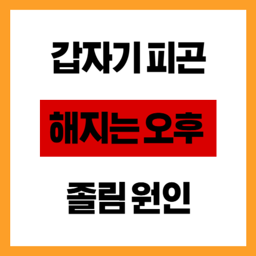 갑자기 피곤해지는 오후 졸림 원인