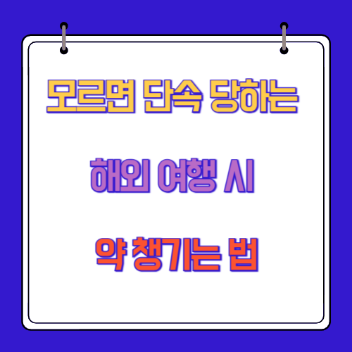 모르면 단속 당하는 해외 여행 시 약 챙기는 법