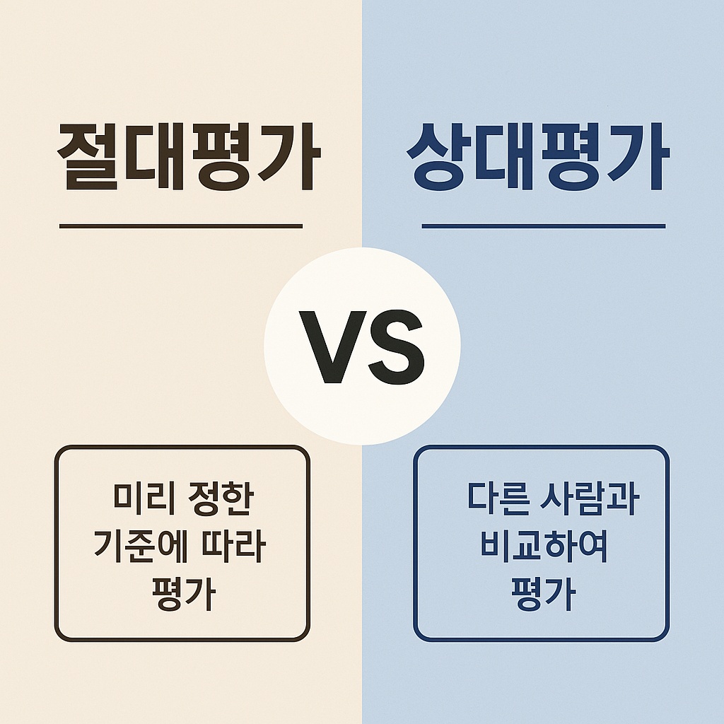 절대평가 상대평가 대결 이미지