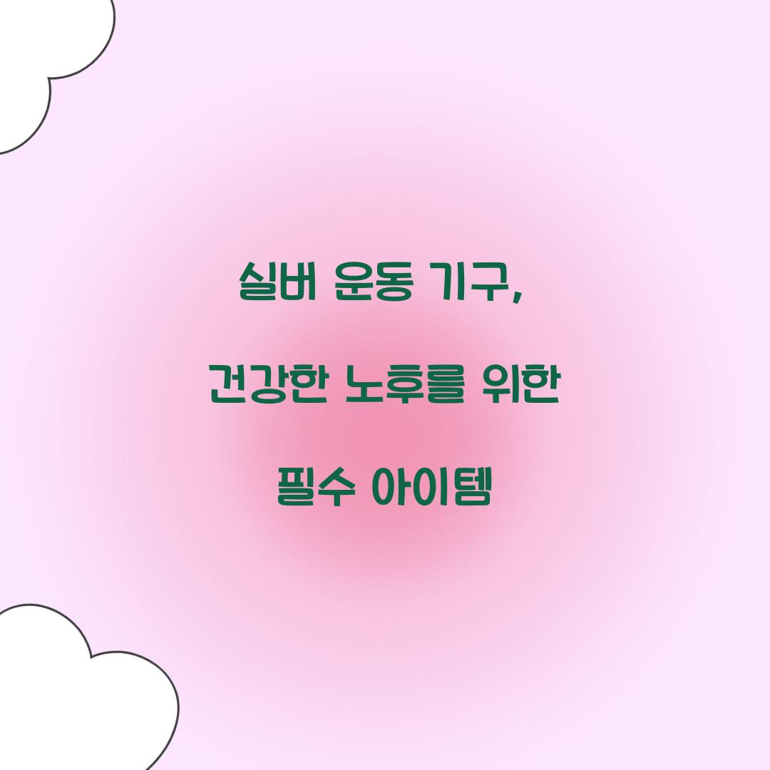 실버 운동 기구