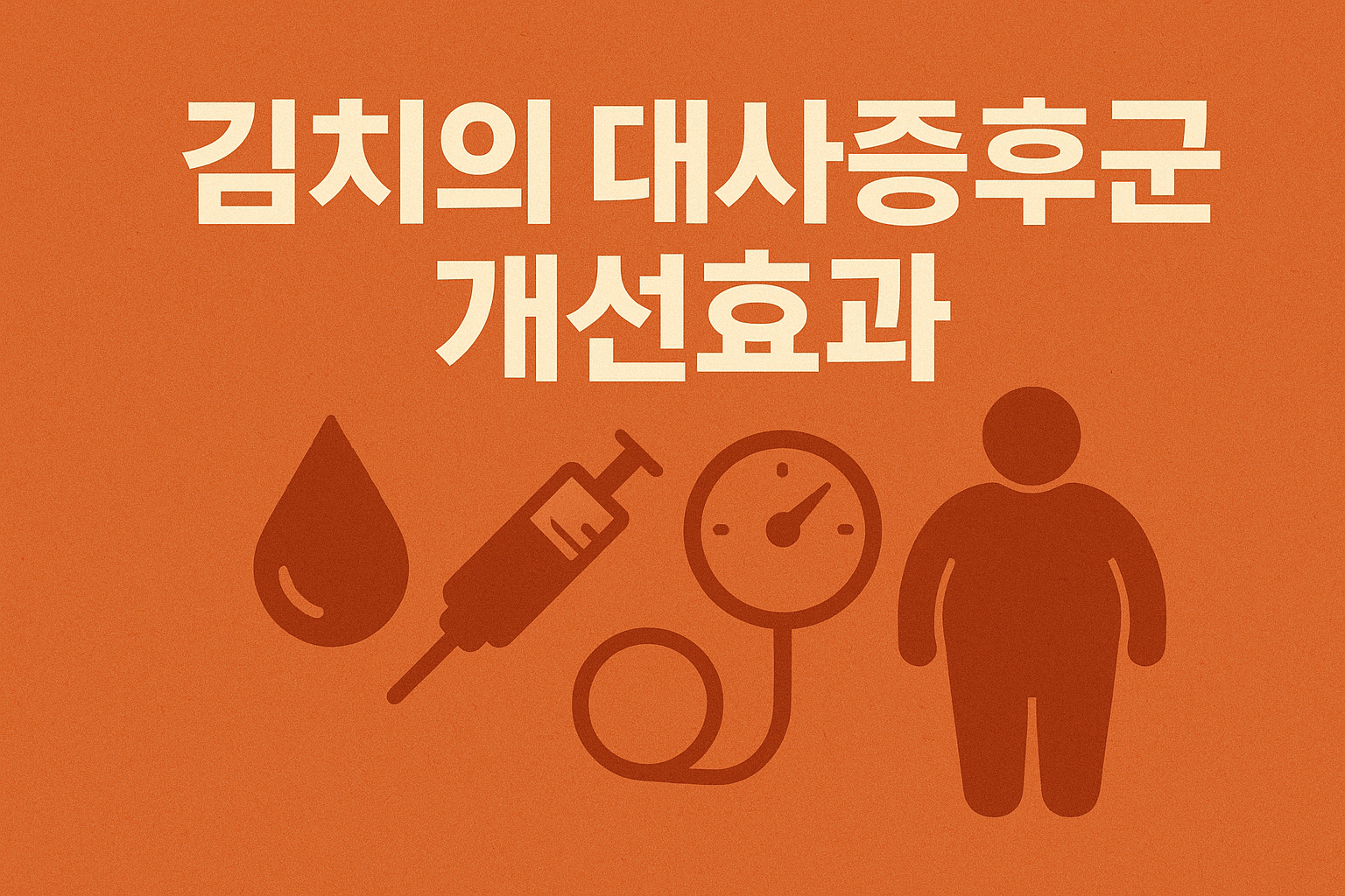 전통 발효음식 김치 속 유산균은 성인병에 해당하는 대사증후군의 개선에 도움을 준다.