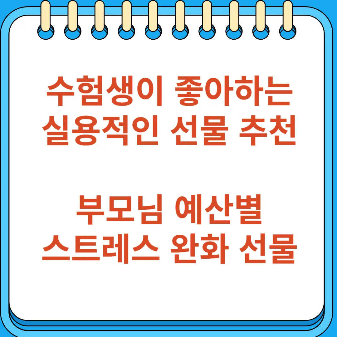 수험생이 좋아하는 실용적인 선물 추천
