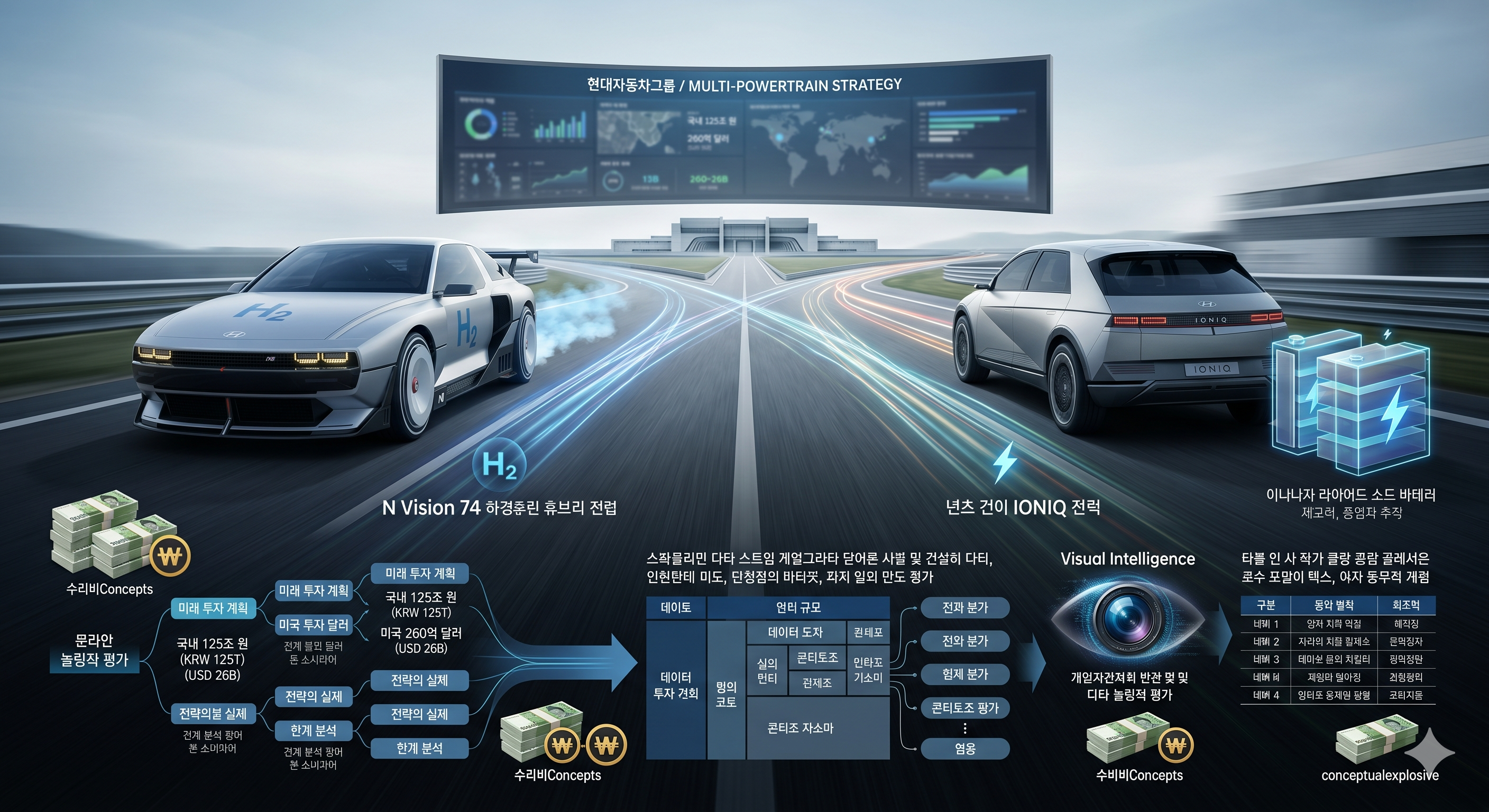 현대차 N74 수소 엔진 5분 충전 640km, 전고체 배터리 에너지 밀도 50% 향상, 2500만 원 보급형 전기차