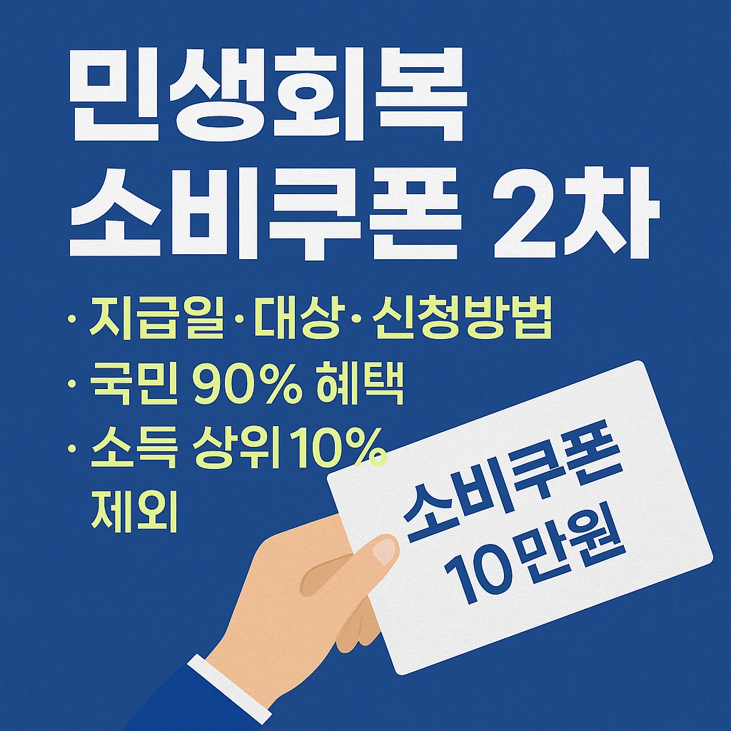 민생 안정 지원금 2차, 민생회복 소비쿠폰 2차, 완벽 정리