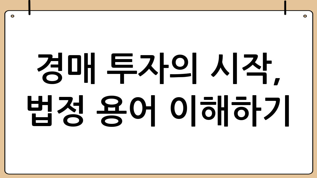 경매 투자의 시작,