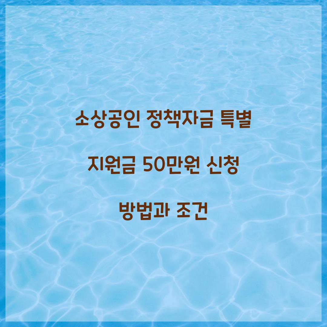 소상공인 정책자금 특별 지원금 50만원