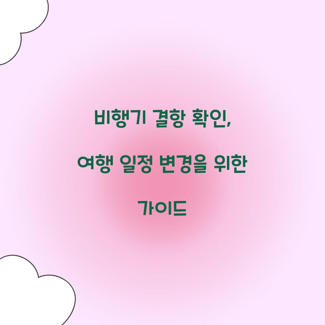 비행기 결항 확인