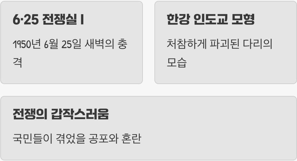 비극의 시작, 6·25 전쟁실 I