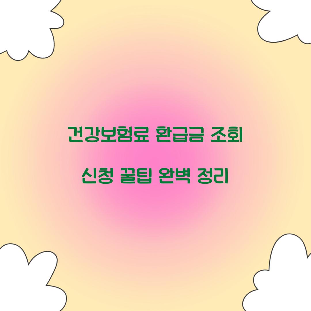 건강보험료 환급금 조회