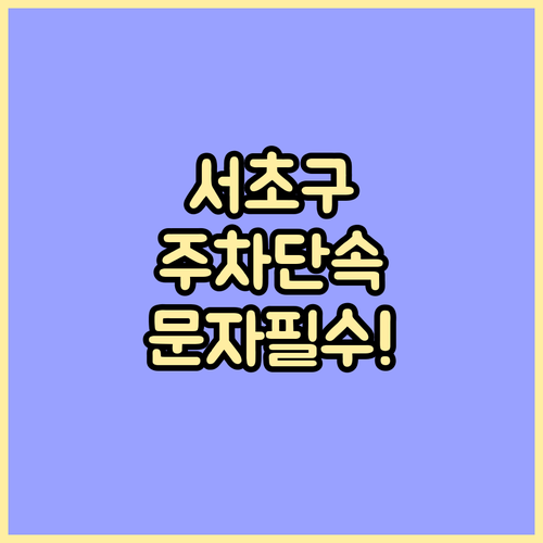 서초구 주정차단속알림 문자 서비스 가..