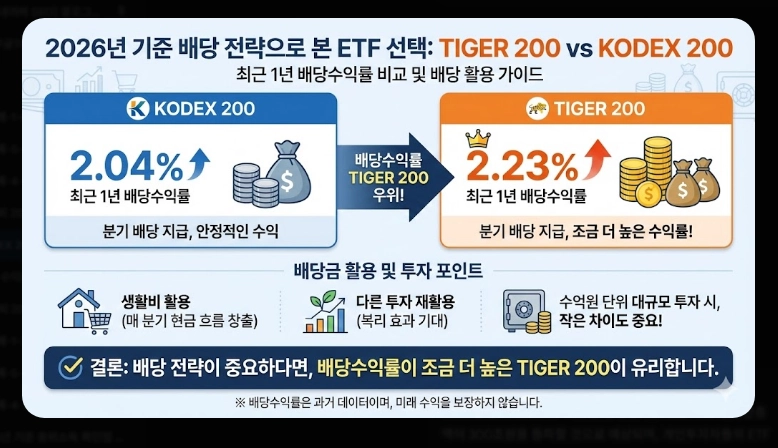 KODEX 200 vs TIGER 200 비교 총보수&middot;거래량&middot;순자산 분석 및 선택 가이드 (2026)