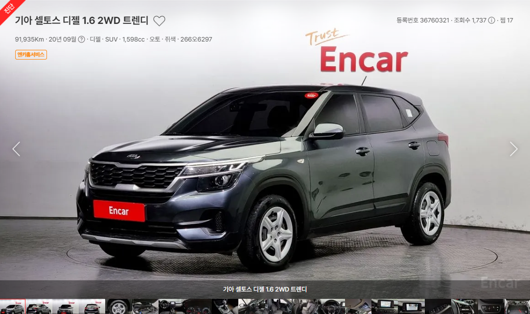 엔카에서 괜찮은 셀토스 찾기(5)