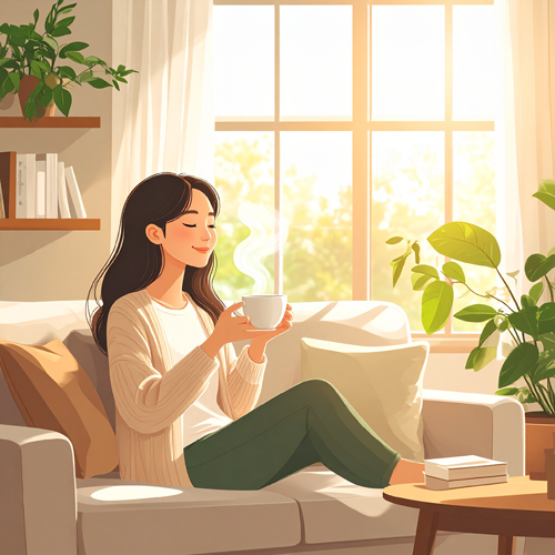 카페인이 없어 자극이 적고, 상쾌한 향과 맛