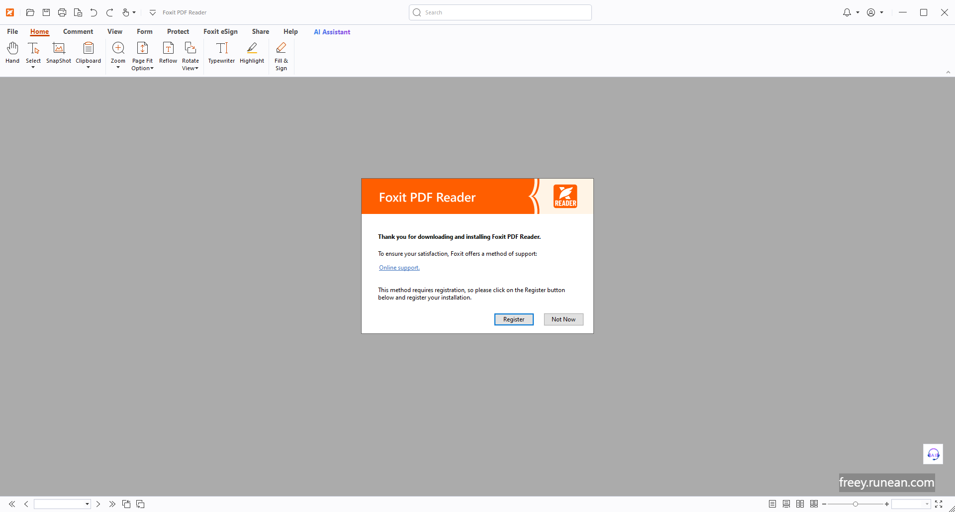 폭싯 PDF 리더(Foxit PDF READER) 실행 화면