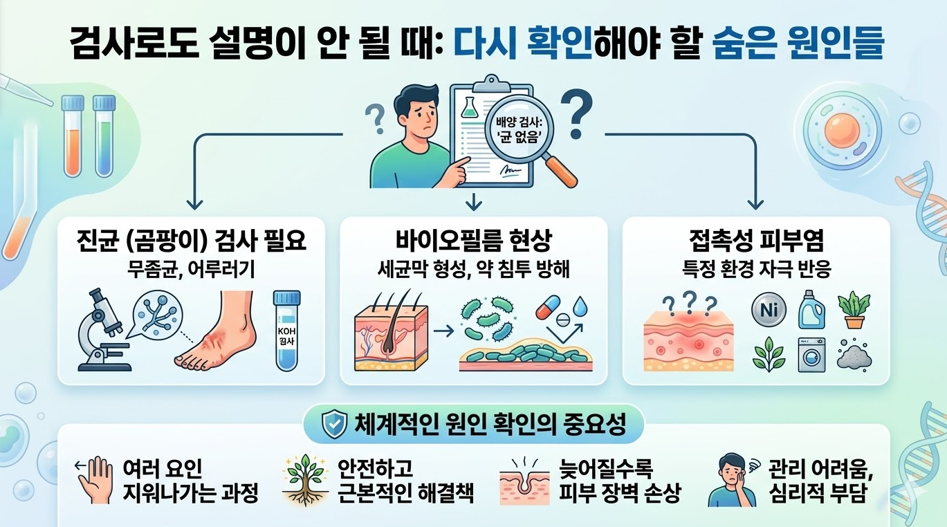 배양 검사로도 설명되지 않는 피부염 원인 바이오필름 접촉성 피부염