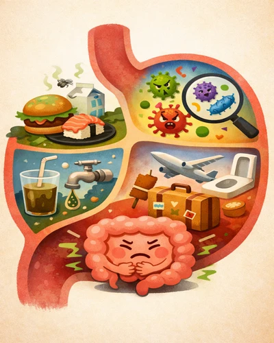 장염 원인과 장 통증 시각화