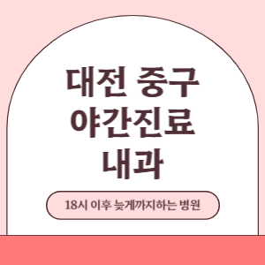 대전 중구 야간진료 늦게까지 하는 내과 병원 (18시 이후 늦게까지하는 병원)