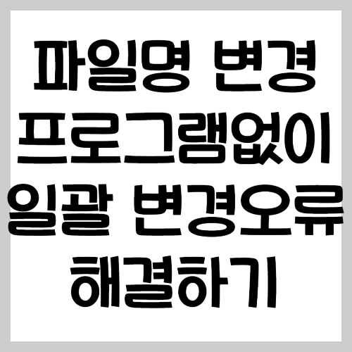 파일명 변경 프로그램없이 문제 해결