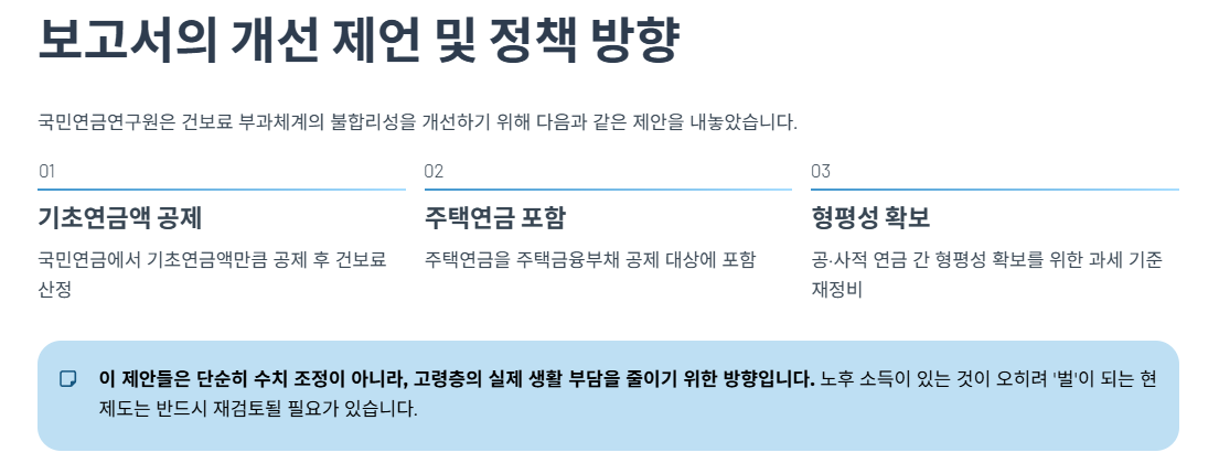 보고서의 개선 제언 및 정책 방향
