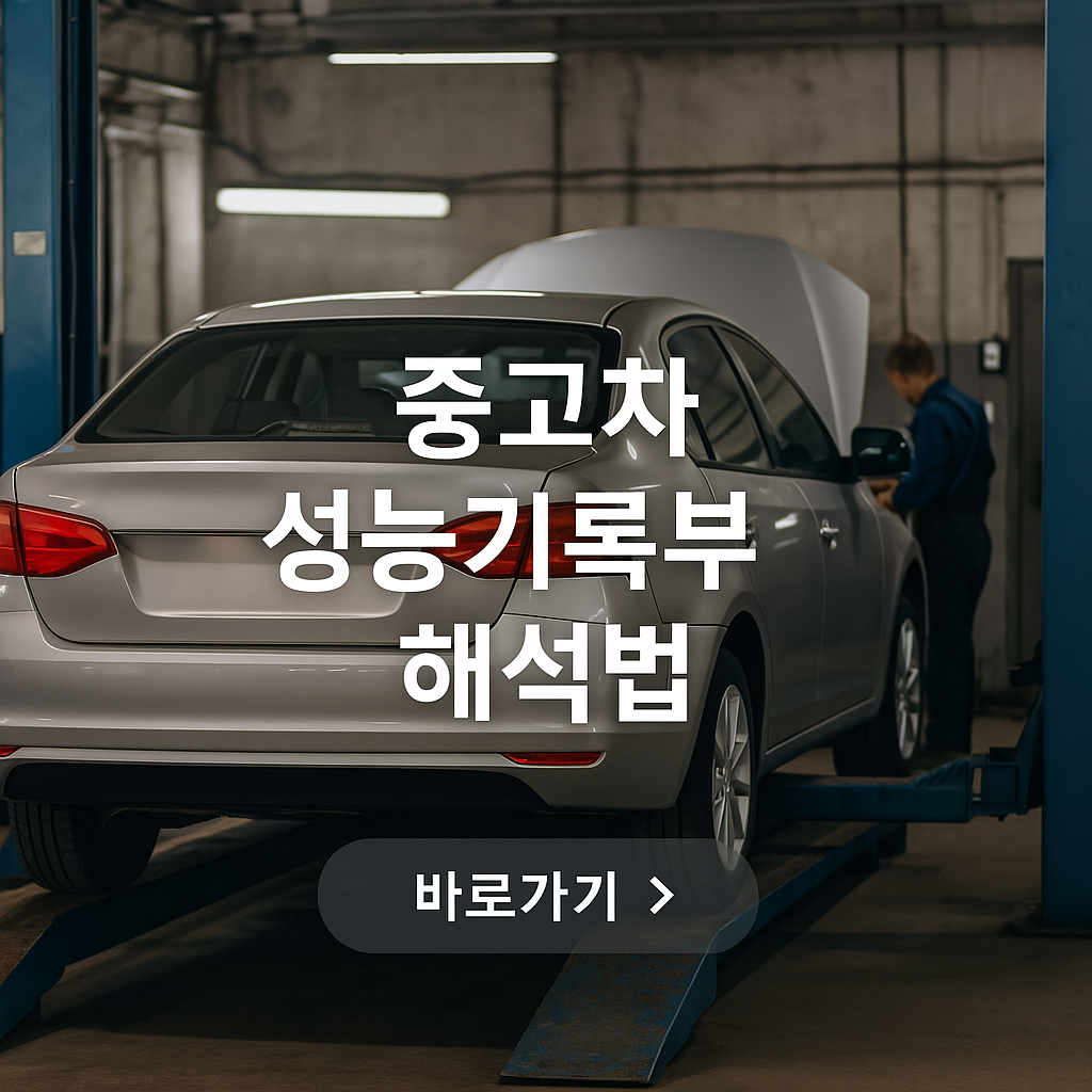 중고차 성능기록부 보는 법 사진