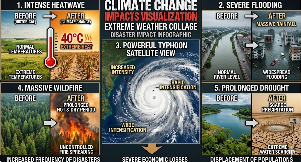 기후변화 영향 폭염 가뭄 홍수 태풍 산불 극한 기후 증가