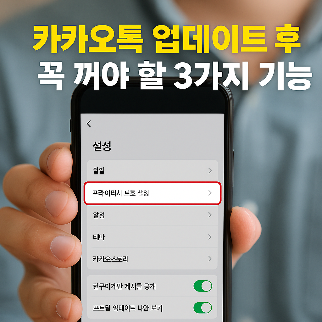 카카오톡 업데이트 후 꼭 꺼야 할 3가지 기능