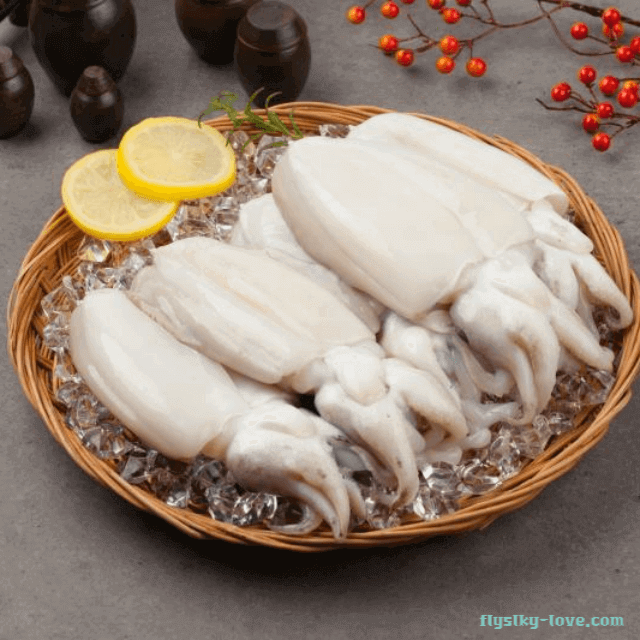 손질한 갑오징어