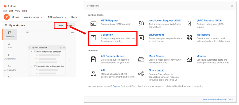 포스트맨 Collection 생성