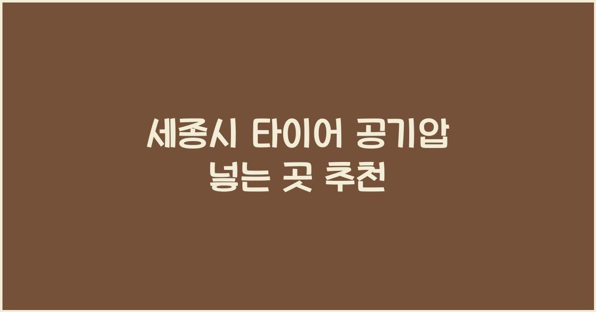 세종시 타이어 공기압 넣는 곳
