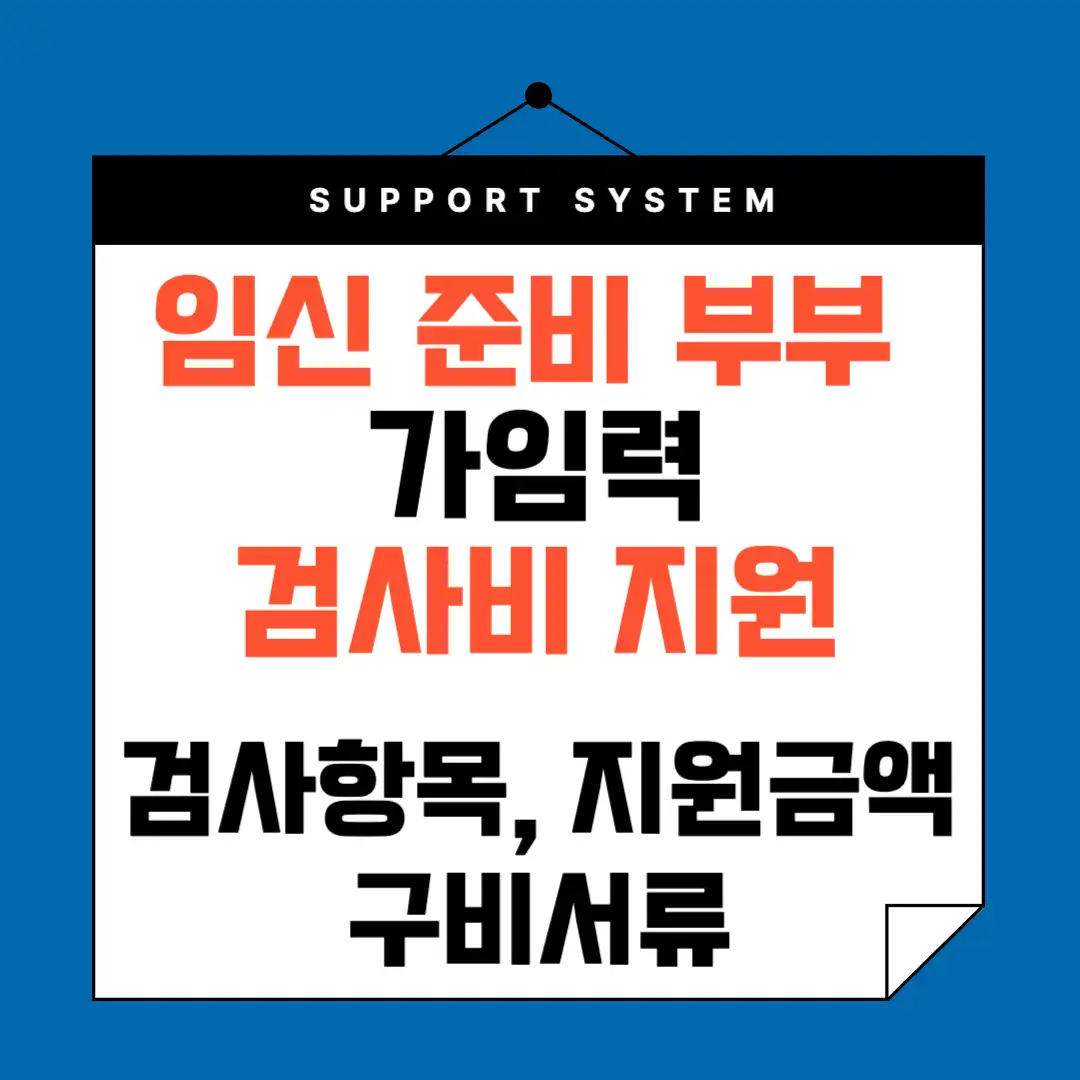 임신 사전건강 관리 지원, 임신 준비 부부 가임력 검사비