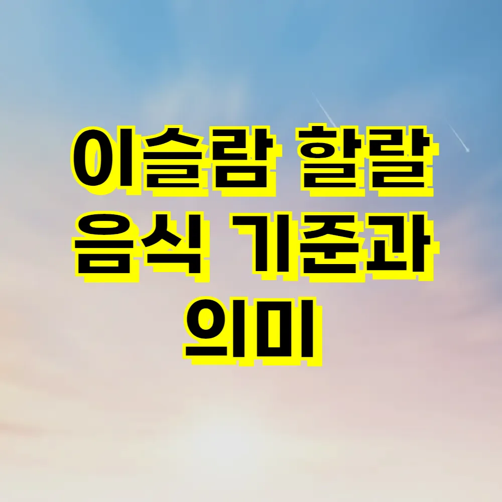 이슬람 할랄 음식 기준과 의미