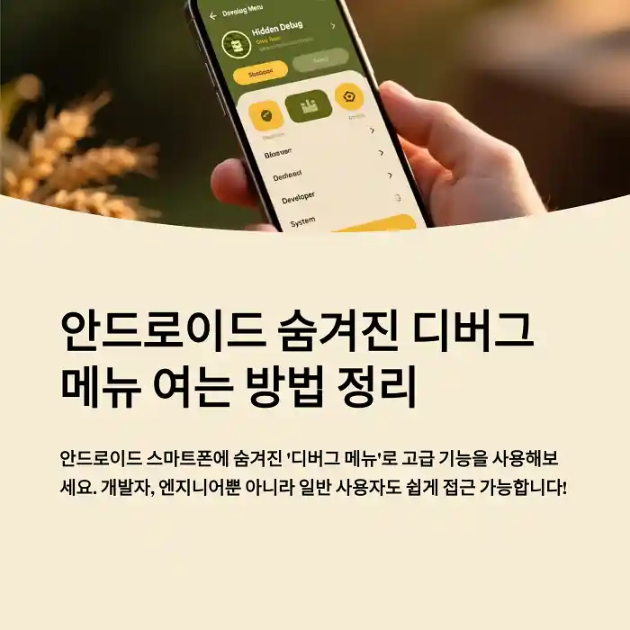 안드로이드 숨겨진 디버그 메뉴 여는 방법 정리